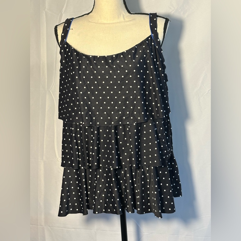 Beach House Blue Tiered Camisole Sleeveless swimโ Top